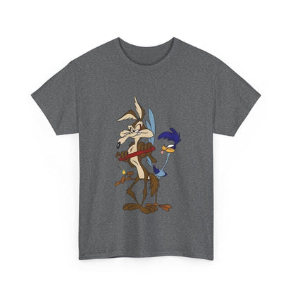 Cartoon Duo Unisex Heavy Cotton Tee, Looney Tunes T-Shirt, Funny Graphic Tee, Retro Cartoon Shirt, Vintage Animation Apparel