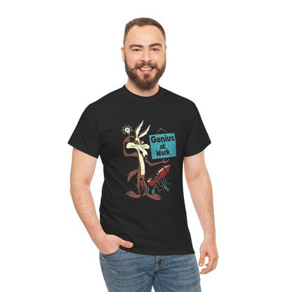 Wile E Coyote Genius at Work Tee, Looney Tunes Shirt, Funny Cartoon Tee, Acme Co, Cartoon Character Shirt
