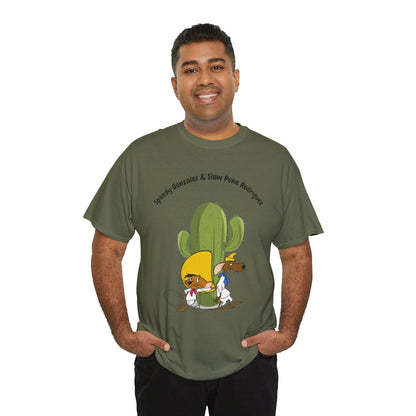 Speedy Gonzales & Slowpoke Rodriguez Tee, Cartoon Duo T-Shirt