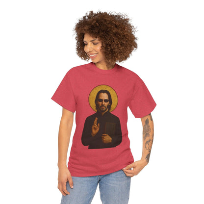 Neo "The One" Religious Icon Art Print T-Shirt | Keanu Reeves Matrix Cyberpunk