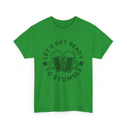 St. Patrick's Day Tee, Let's Get Ready to Stumble, Irish Holiday Shirt, Unisex Cotton Top, Shamrock Parade Apparel