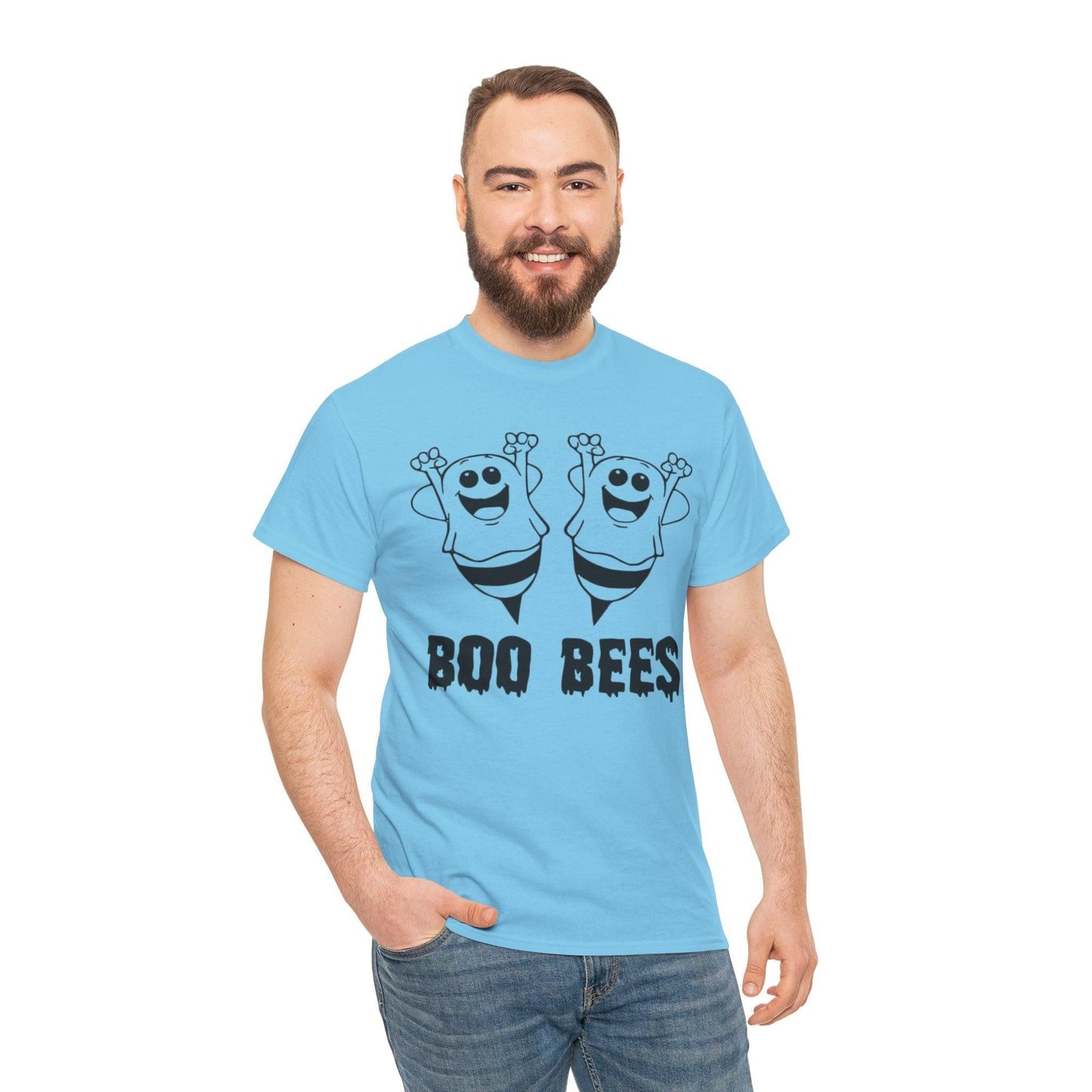 Boo Bees Halloween Tee, Funny Ghost T-Shirt, Unisex Cotton Tee, Spooky Season Apparel, Halloween Party Shirt, Unique Gift Idea