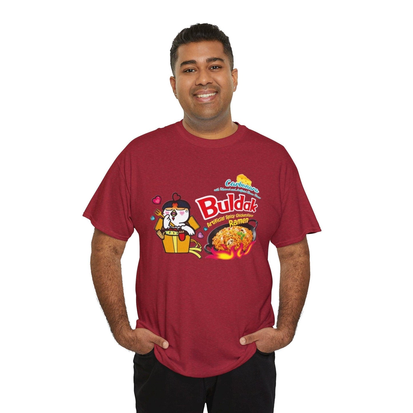 Buldak Ramen T-shirt, Spicy Carbonara Ramen Noodle Shirt, Foodie Tee, Korean Noodle Lovers Gift, Ramen Bowl T-Shirt, Funny Food Shirt