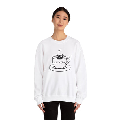 Kitty Sitting in a Tea Cup Kit-Tea Sweatshirt