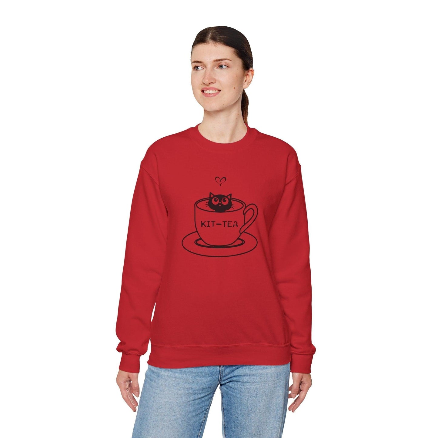 Kitty Sitting in a Tea Cup Kit-Tea Sweatshirt