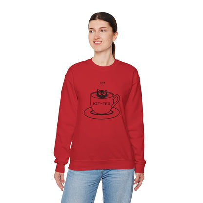 Kitty Sitting in a Tea Cup Kit-Tea Sweatshirt