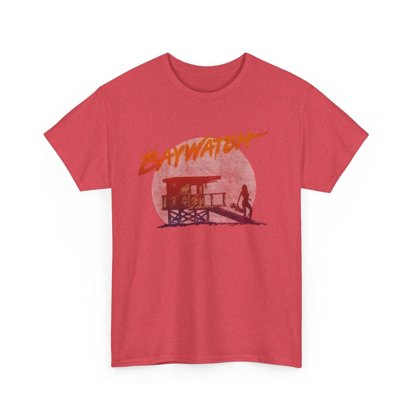 Vintage Baywatch T-Shirt, Retro 90s Lifeguard Sunset Graphic, Oversized Boxy Fit Cotton Tee, Sun-Bleached Aesthetic Streetwear