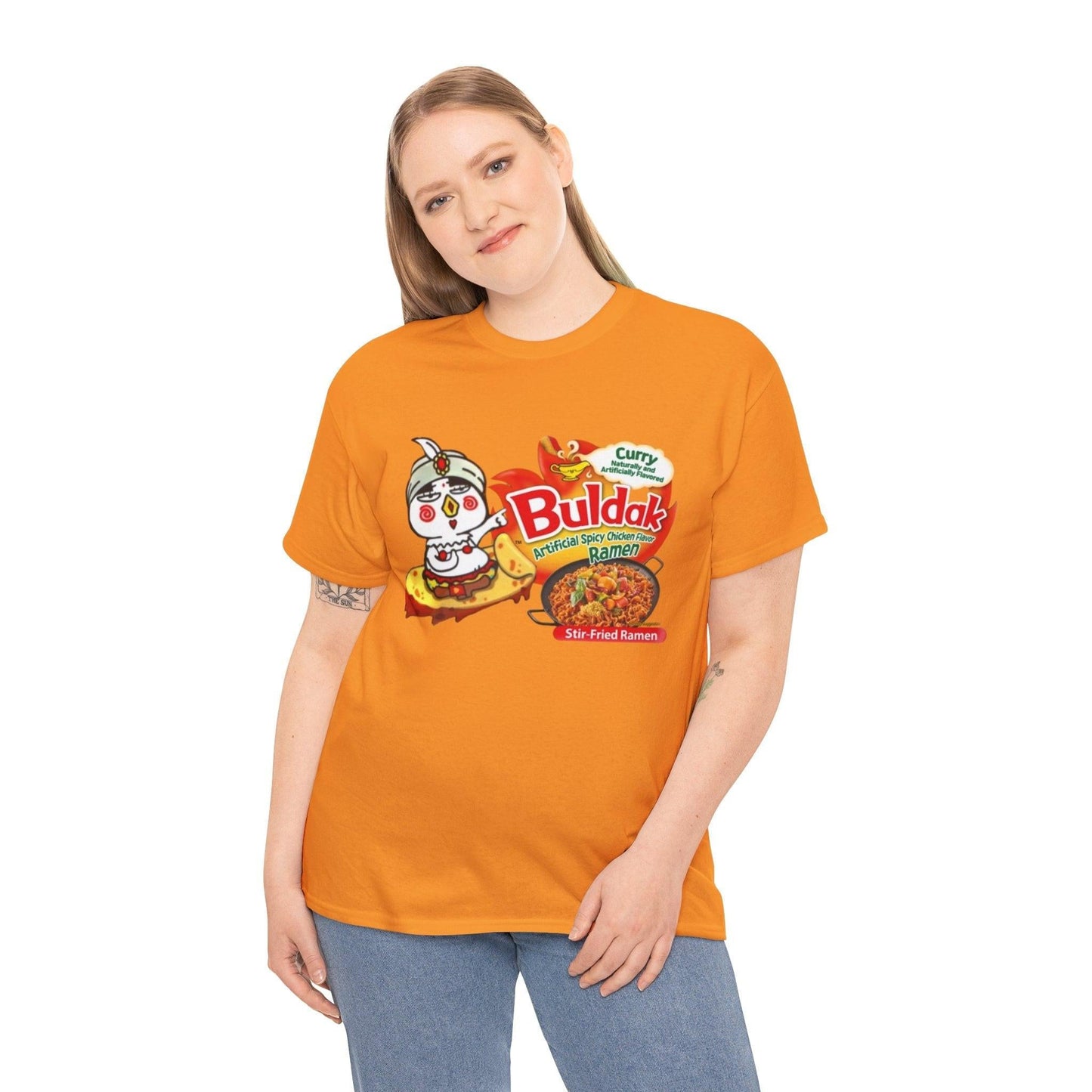 Buldak Spicy Curry Ramen T-Shirt, Ramen Lover Gift, Foodie Tee, Japanese Noodle Shirt, Food Lover Gift, Unisex Tee