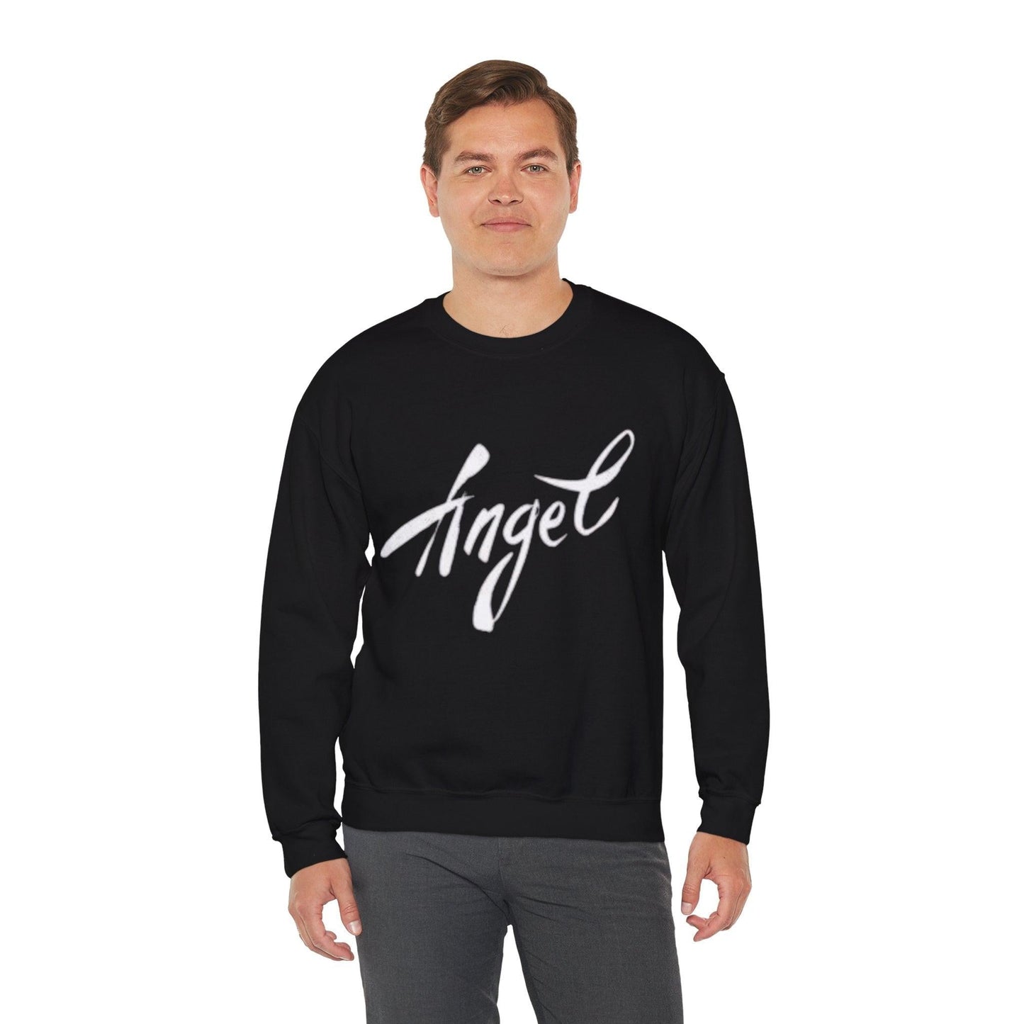 Angel Wings on the Back Sweatshirt, Top with Front 'Angel' Design, Religious Gift for Men and Women, Guardian Angel Apparel, Spiritual