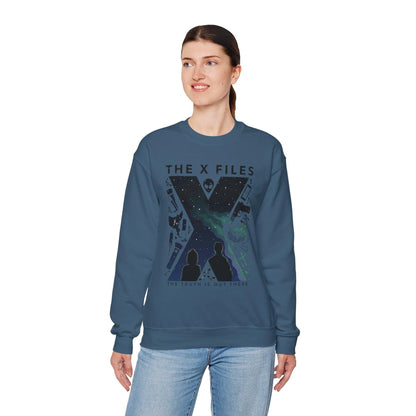 X-Files Sweatshirt, Sci-Fi Crewneck Jumper, Mulder and Scully TV Show Merch, Paranormal Fan Gift, Unisex Pullover, Extraterrestrial
