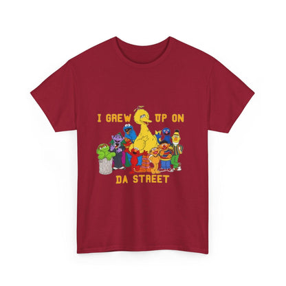 I Grew Up on Da Street-Sesame Street Inspired Tee, Retro TV Show Shirt, Childhood Nostalgia Top, Urban Streetwear Clothing, Vintage Cartoon