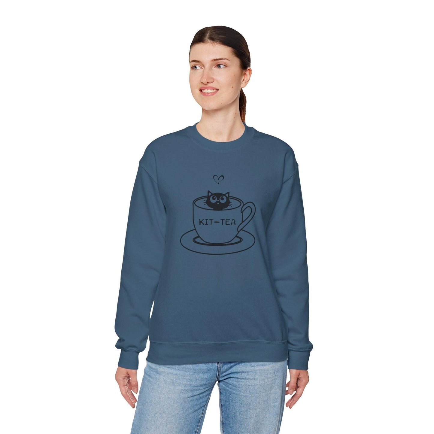 Kitty Sitting in a Tea Cup Kit-Tea Sweatshirt