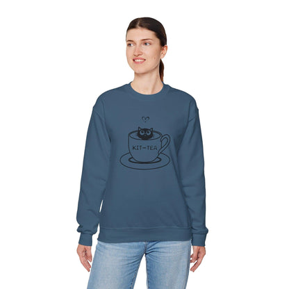 Kitty Sitting in a Tea Cup Kit-Tea Sweatshirt