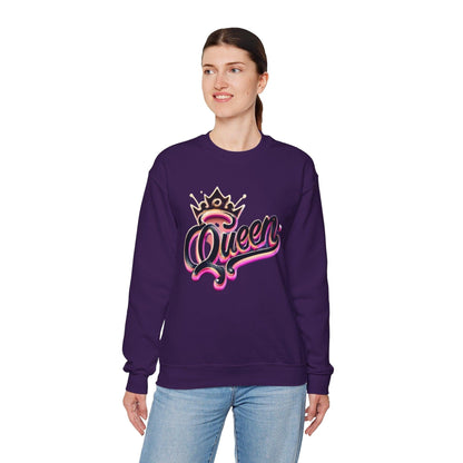 Queen Sweatshirt, Royalty Apparel, King and Queen Matching Set, Cozy Jumper, Gender Neutral Top, Hip Hop Fashion, Streetwear Clothing