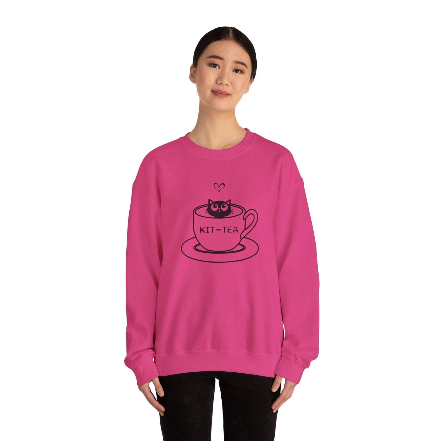 Kitty Sitting in a Tea Cup Kit-Tea Sweatshirt