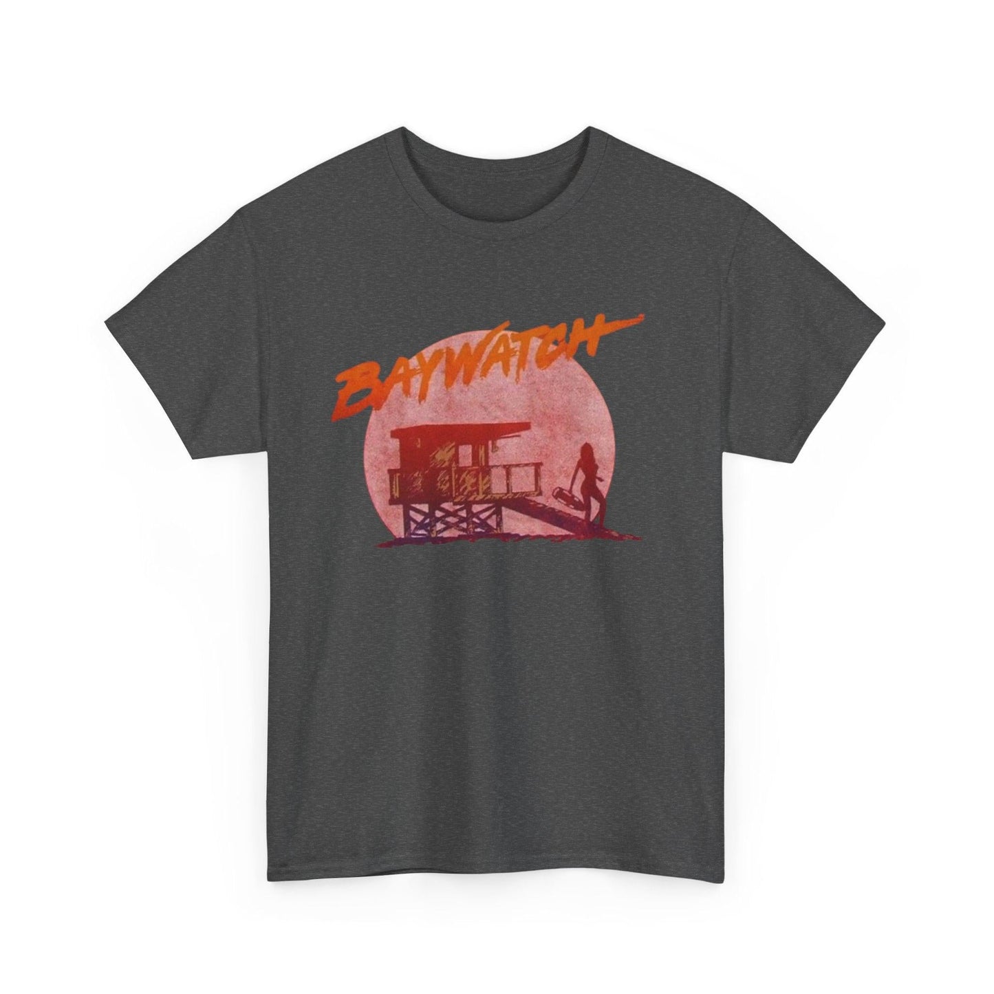 Vintage Baywatch T-Shirt, Retro 90s Lifeguard Sunset Graphic, Oversized Boxy Fit Cotton Tee, Sun-Bleached Aesthetic Streetwear