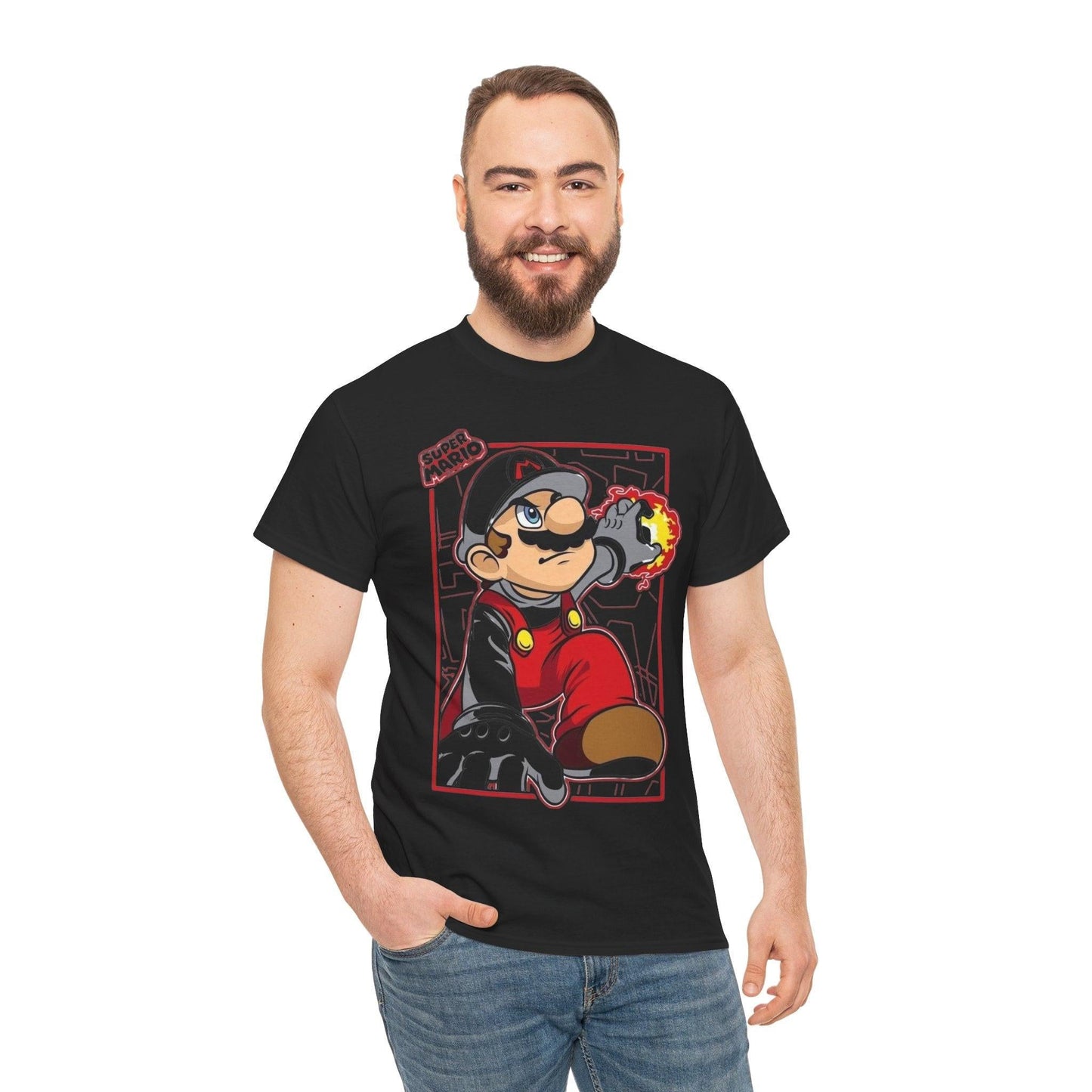 Stylized Fire-Powered Character Illustration, Video Game Shirt, Gift for Gamers Tee, Retro Gaming shirt, Nostalgic Tee
