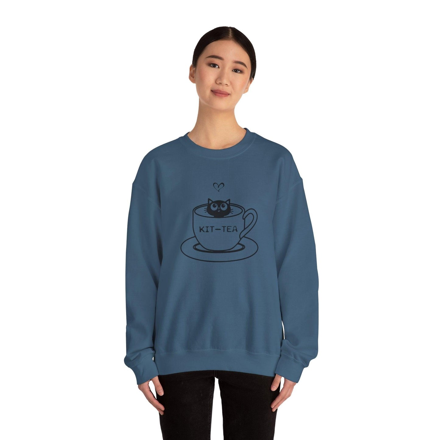 Kitty Sitting in a Tea Cup Kit-Tea Sweatshirt