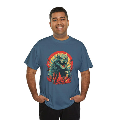 Godzilla Inspired Japanese Style T-shirt, Cute Graphic Tee, Unisex Cotton Top, Kaiju Lover Gift, Asian Pop Culture Shirt