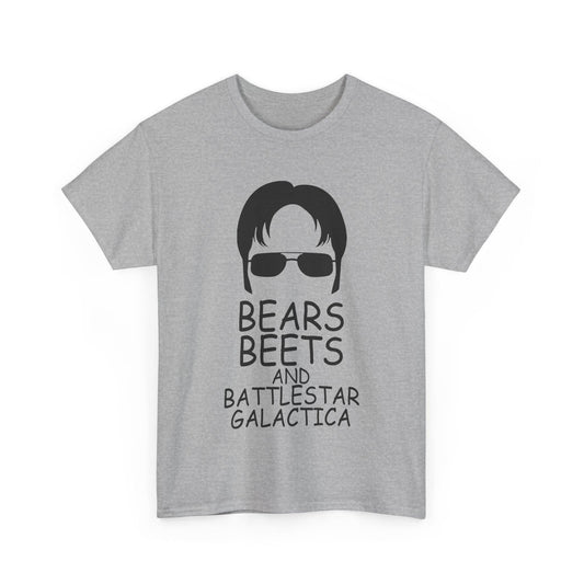 Funny Bears Beets Battlestar Galactica Unisex Tee, The Office Quote Shirt, Dwight Schrute Fan Gift, Office TV Show Tee, Graphic Tee, Novelty