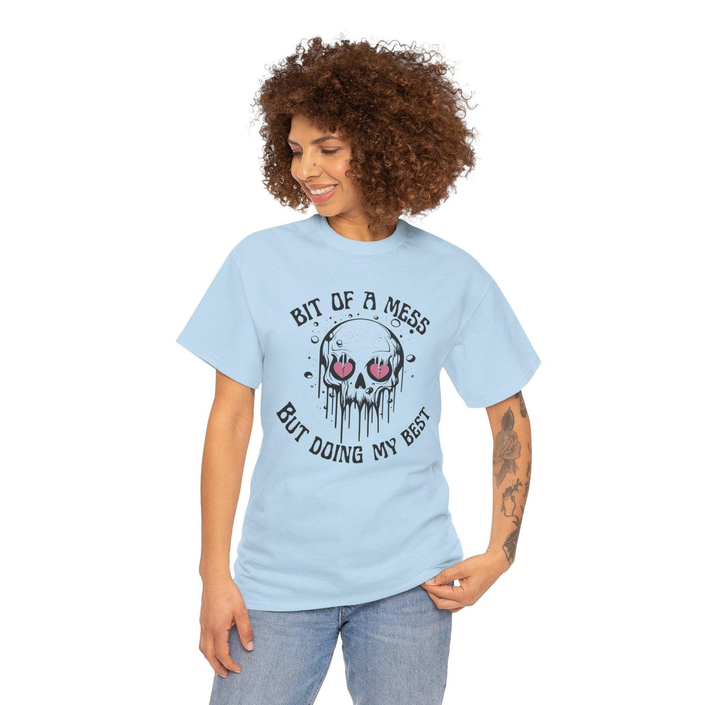 Graphic Tee, Bit of a Mess but Doing my Best, Funny T-Shirt, Unisex Shirt, Sarcastic Quote, Casual Tee, Gift for Her, Messy