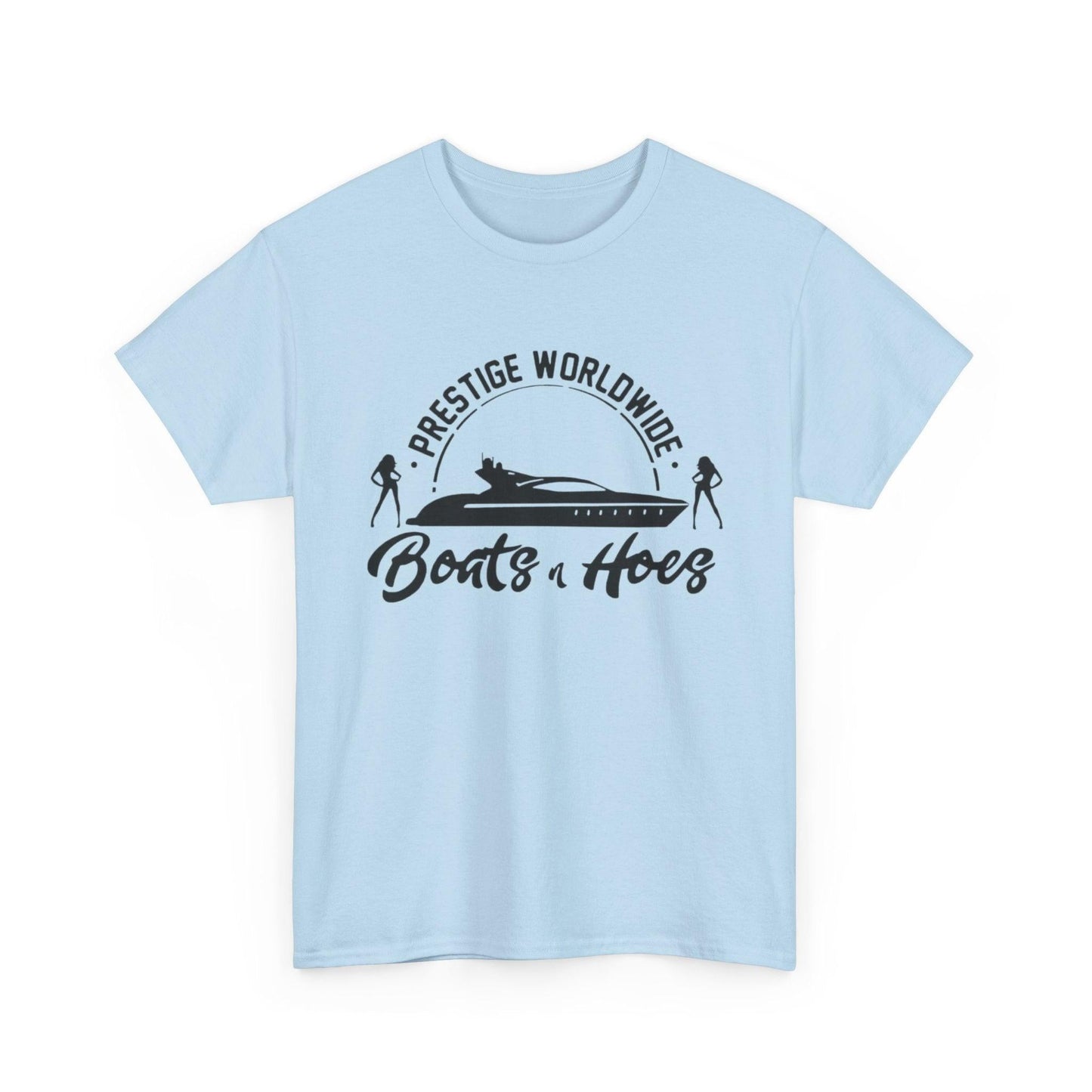 Prestige Worldwide 'Boats & Hoes' Unisex Heavy Cotton Tee, Funny Graphic Shirt, Beachwear, Gift for Him, Summer Casual Wear