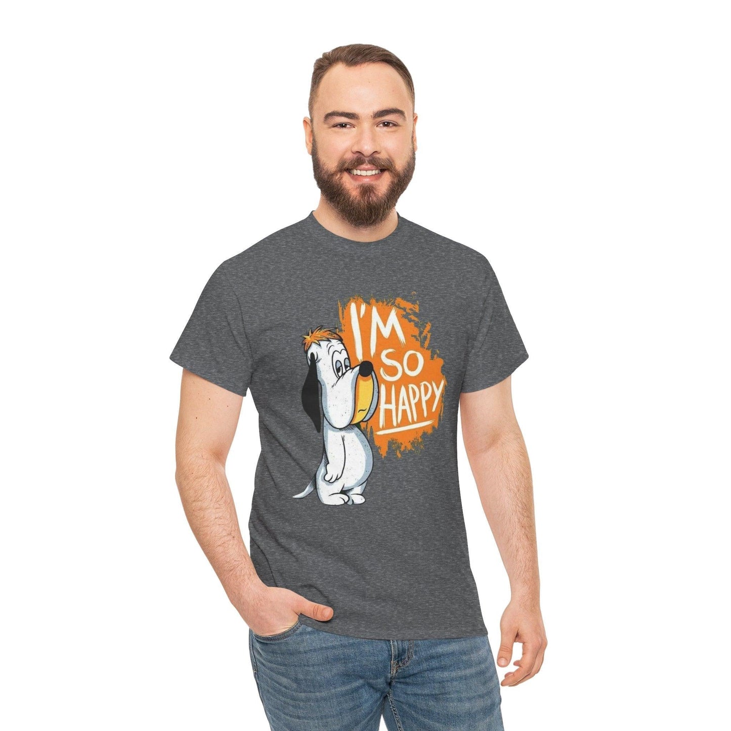 Droopy Dog T-Shirt, Funny Cartoon Tee, Humorous Dog Lover Shirt, Happy Dog Graphic Top, Unisex Cotton Tee, Retro Cartoon Apparel