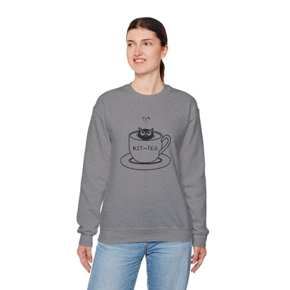 Kitty Sitting in a Tea Cup Kit-Tea Sweatshirt