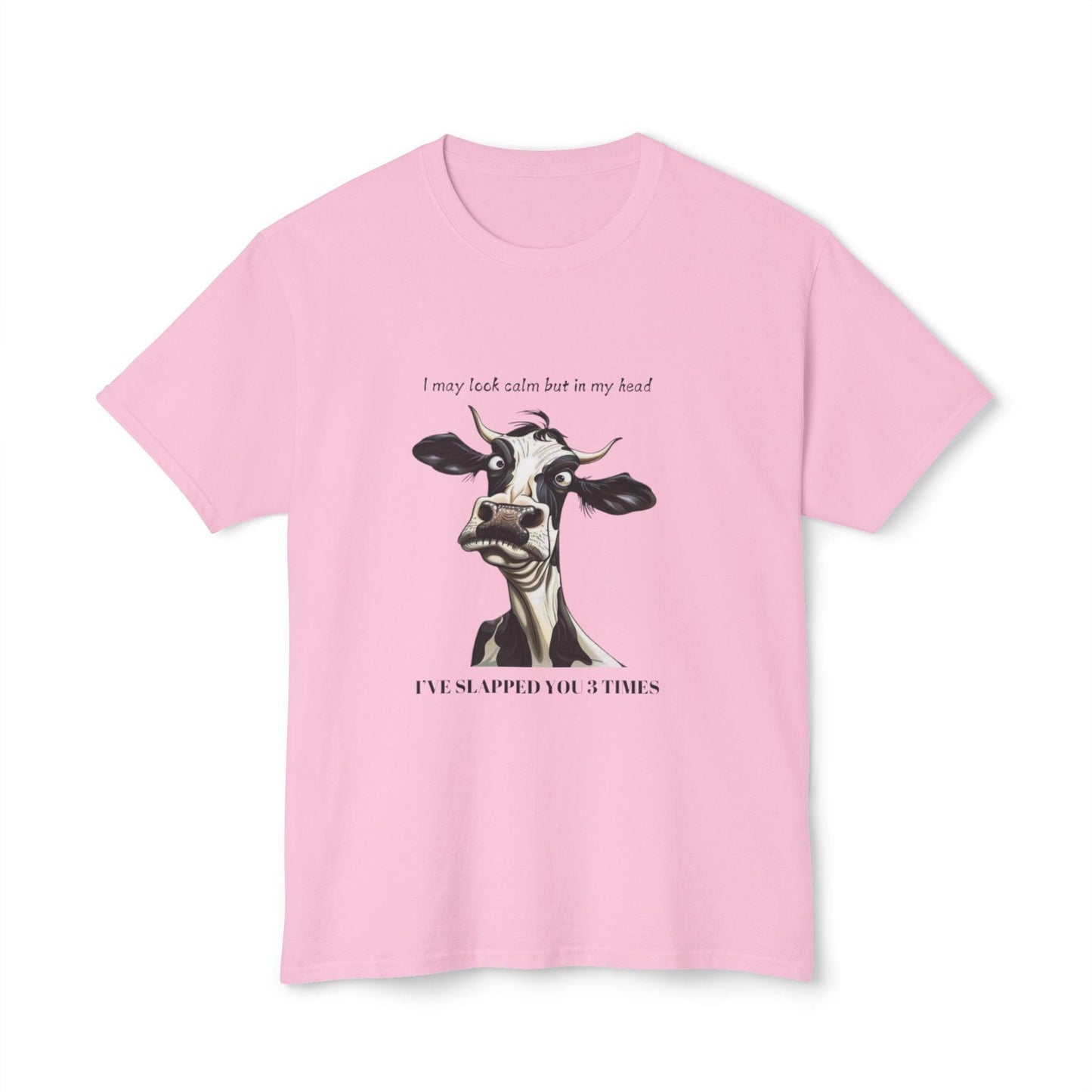 Funny Cow T-Shirt - I May Look Calm But In My Head I Punched You 3 Times