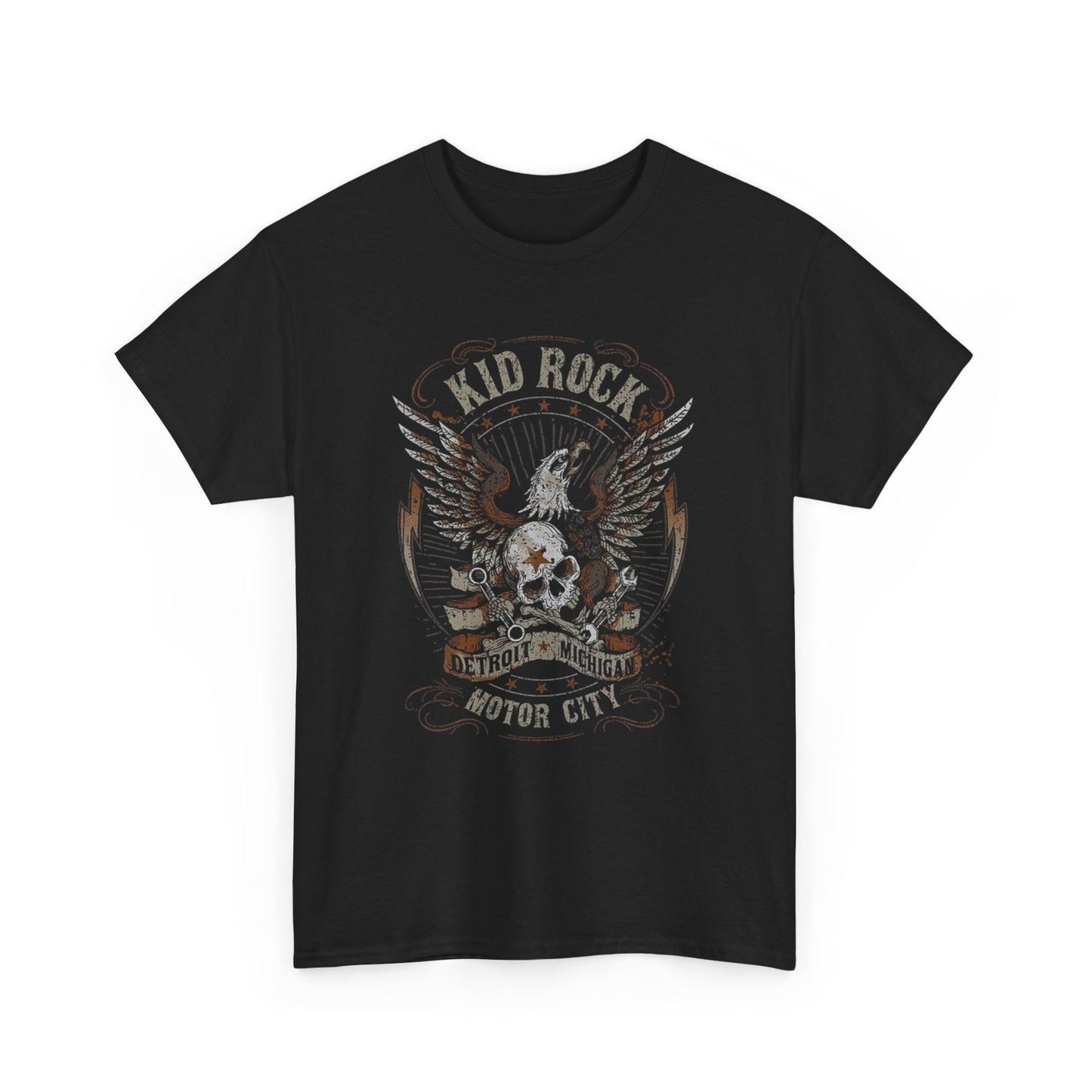 Kid Rock Motor City Unisex Heavy Cotton Tee, Black Rock T-Shirt, Music Fan Apparel, Gift for Concert Goers, Rock and Roll Outfit, Casual