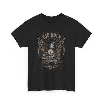 Kid Rock Motor City Unisex Heavy Cotton Tee, Black Rock T-Shirt, Music Fan Apparel, Gift for Concert Goers, Rock and Roll Outfit, Casual