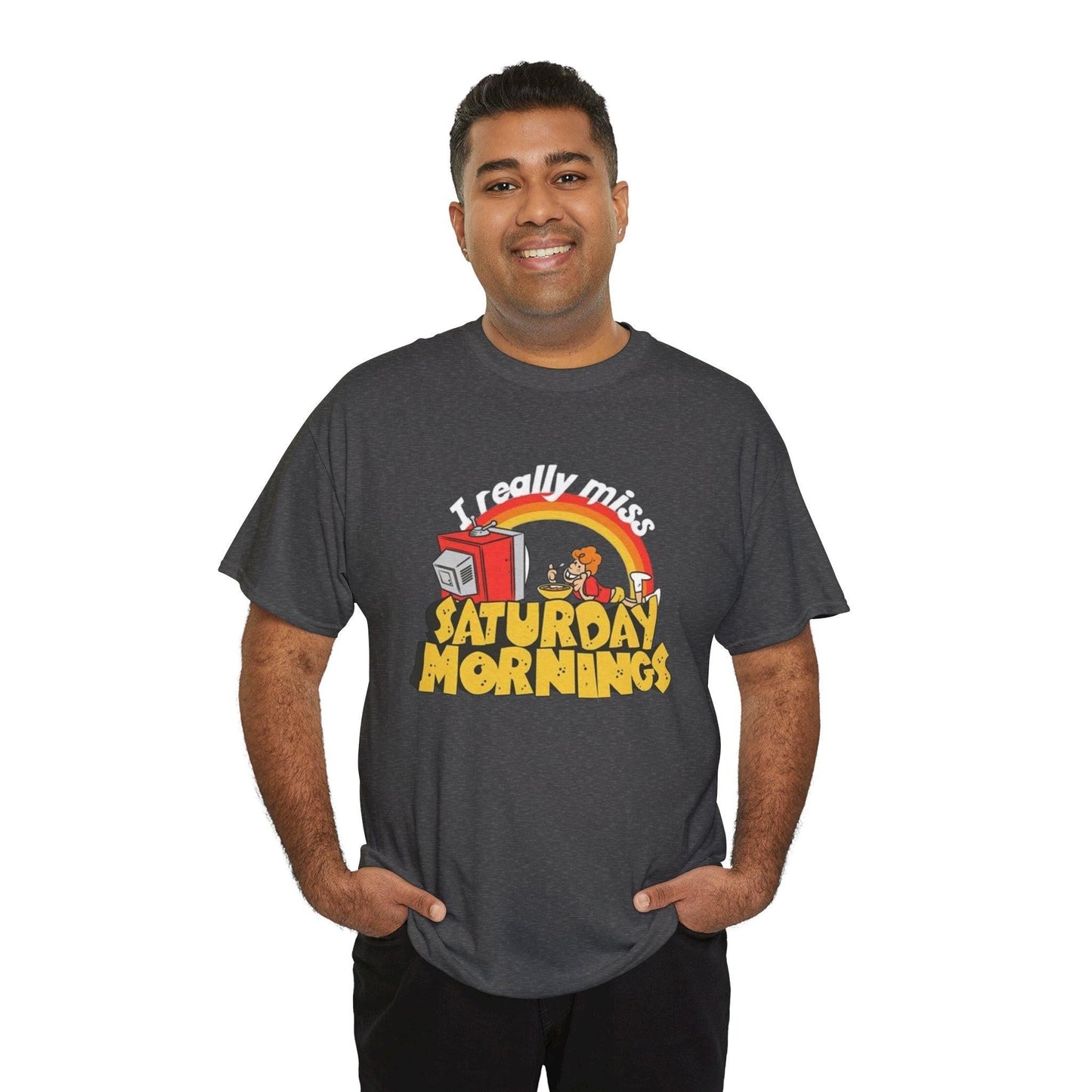 Nostalgic Saturday Mornings Tee, Unisex Cotton T-Shirt, Funny Graphic Tee, Gift for Cartoon Lovers, Weekend Vibe Shirt