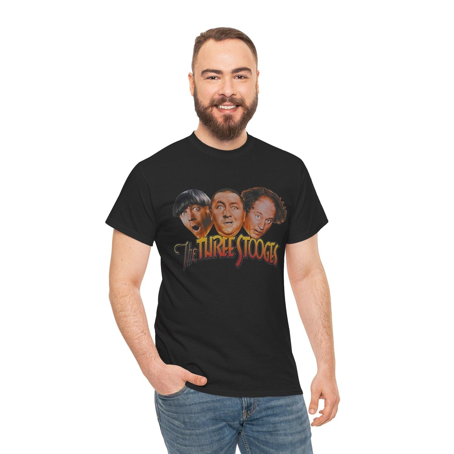 Vintage Three Stooges Graphic Tee, Funny Unisex Cotton Shirt, Comedy Fan Apparel, Gift for Movie Lovers, Retro Humor T-Shirt