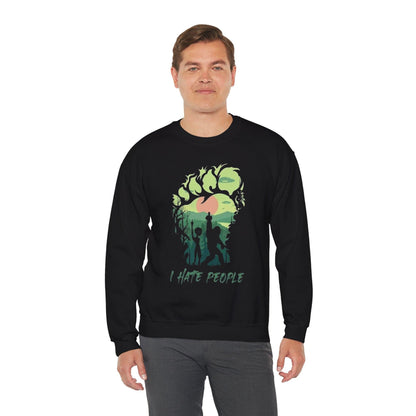Funny Bigfoot and Alien Middle Finger Unisex Sweatshirt, Sasquatch Abduction Jumper, Hilarious UFO Crewneck, Gag Gift Pullover, Comfy Top