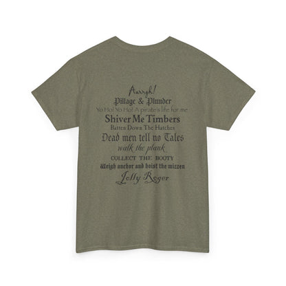 Pirate Adventure Front and Back Tee, Skull Graphic T-Shirt for Nature Lovers, Perfect for Halloween, Reef & Beach Celebrations