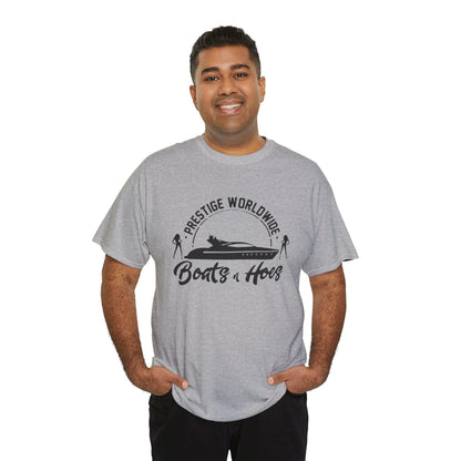 Prestige Worldwide 'Boats & Hoes' Unisex Heavy Cotton Tee, Funny Graphic Shirt, Beachwear, Gift for Him, Summer Casual Wear