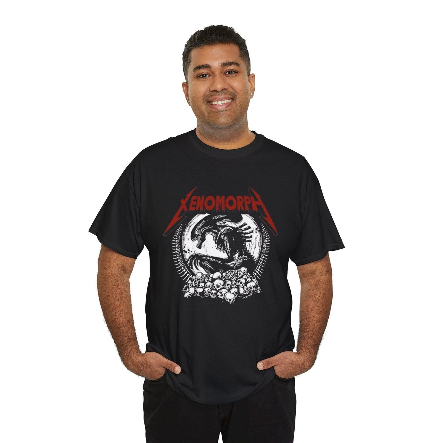 Xenomorph Unisex Heavy Cotton Tee, Alien Graphic Tee, Sci-Fi Fan Shirt, Space Creature T-Shirt, Men Women Alien Lover Gift, Movie Monster