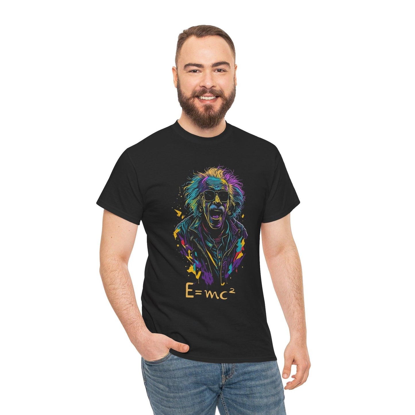 Colorful Einstein Unisex Tee, Albert Einstein T-Shirt, Science Lover Shirt, Rainbow Graphic Tee, Scientist Gift, STEM Apparel