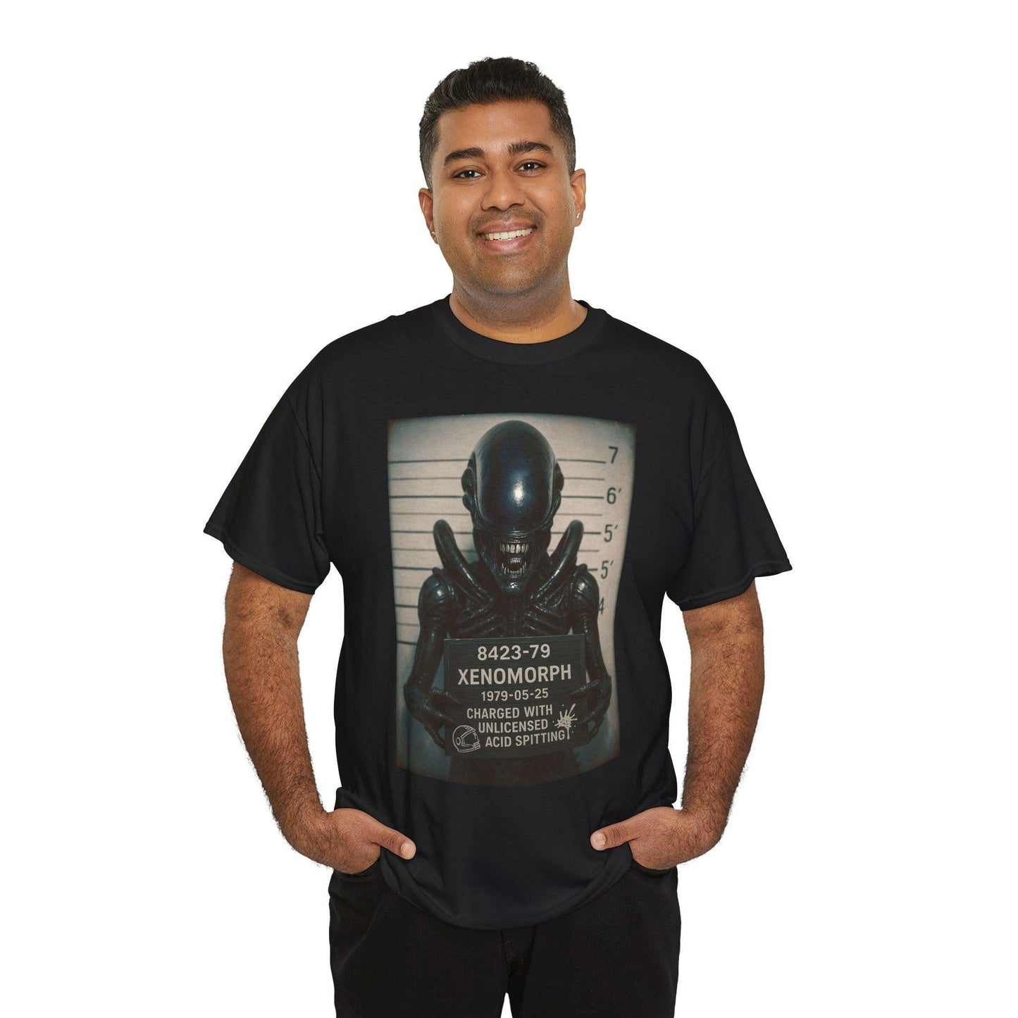 Xenomorph Mugshot Tee, Alien Movie Lover Gift, Sci-Fi Fan Shirt, Graphic Tee, Space Creature Tshirt