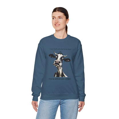 Funny Unisex Sweatshirt - 'I May Seem Calm But In My Head I've Punched You Three Times'