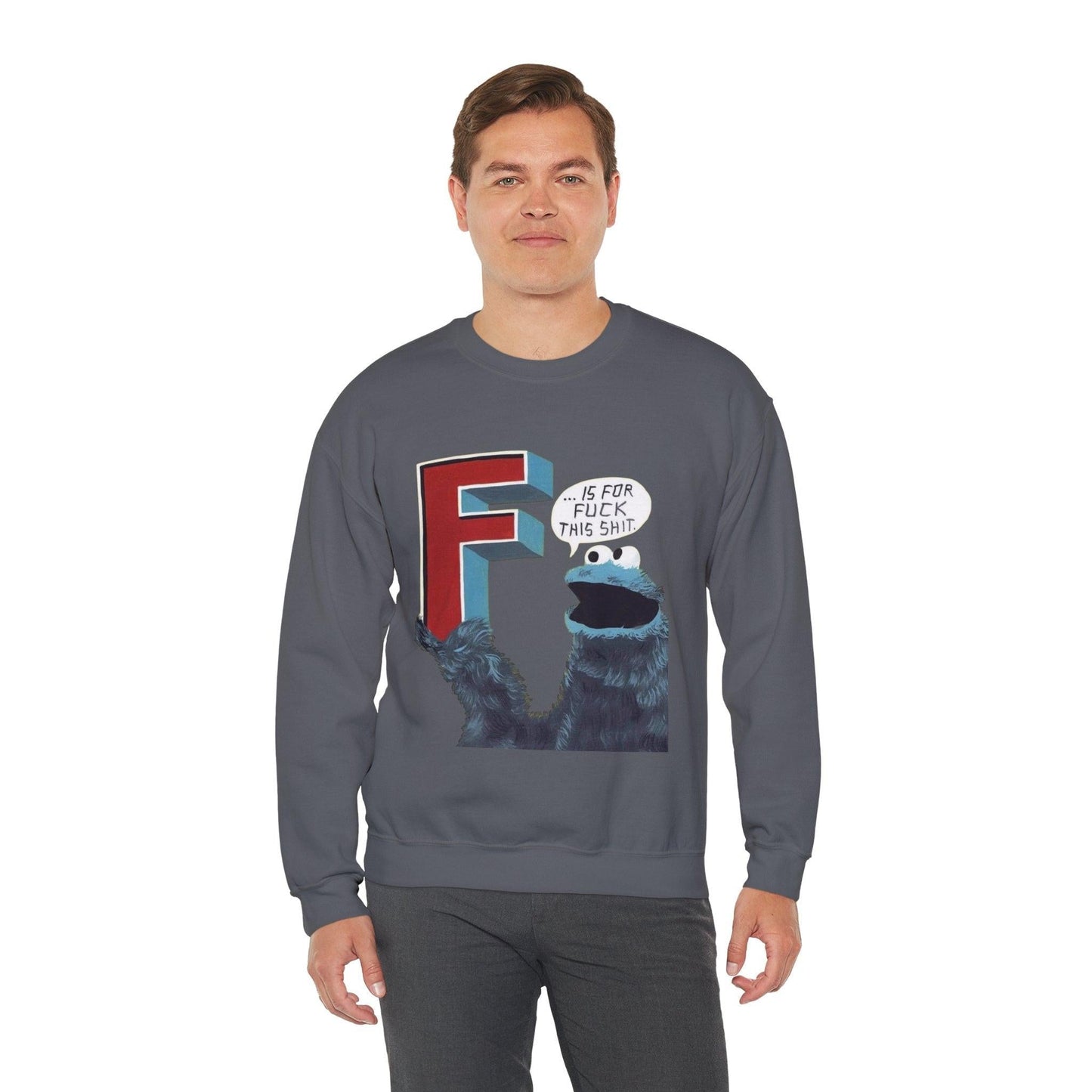 Cookie Monster Letter F for F*ck This Sh*t Sweatshirt, Funny Jumper, Novelty Sweater, Statement Pullover