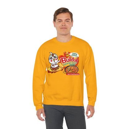 Buldak Spicy Curry Ramen Sweatshirt, Korean Food Lover Gift, Comfortable Crewneck Jumper, Ramen Noodles Apparel, Foodie Fashion, Korean