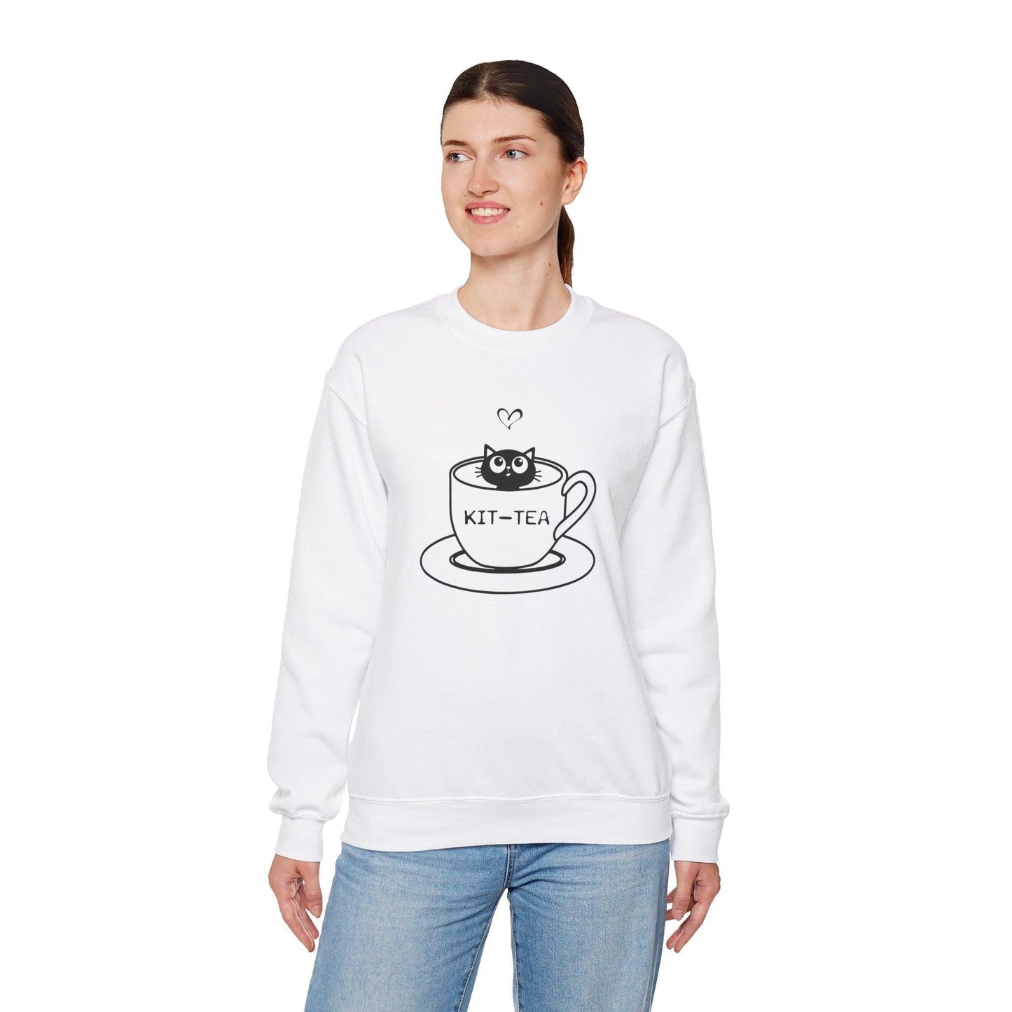 Kitty Sitting in a Tea Cup Kit-Tea Sweatshirt