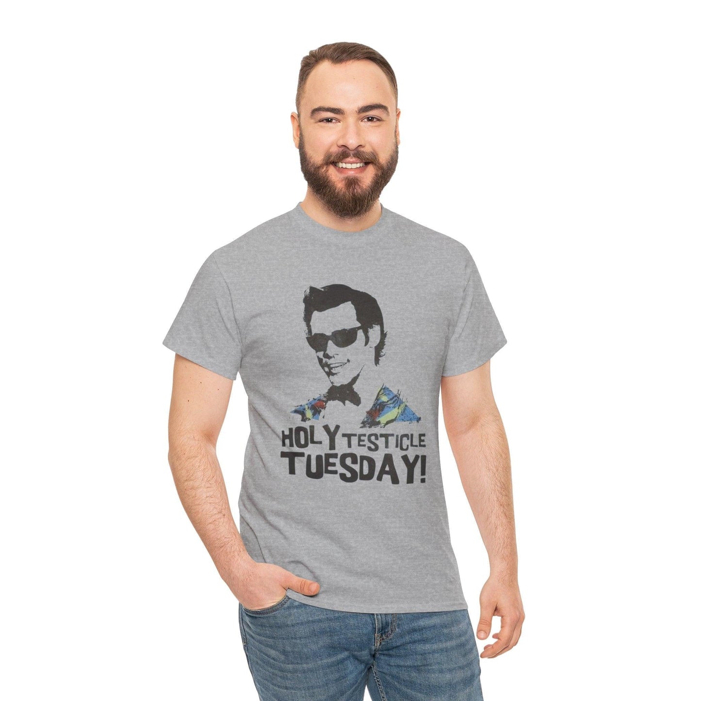 Funny Ace Ventura Holy Testicle Tuesday Unisex Tee Shirt, Humorous Movie Quote Graphic Top, Men Women Gift Idea, Cotton T-Shirt, Hilarious