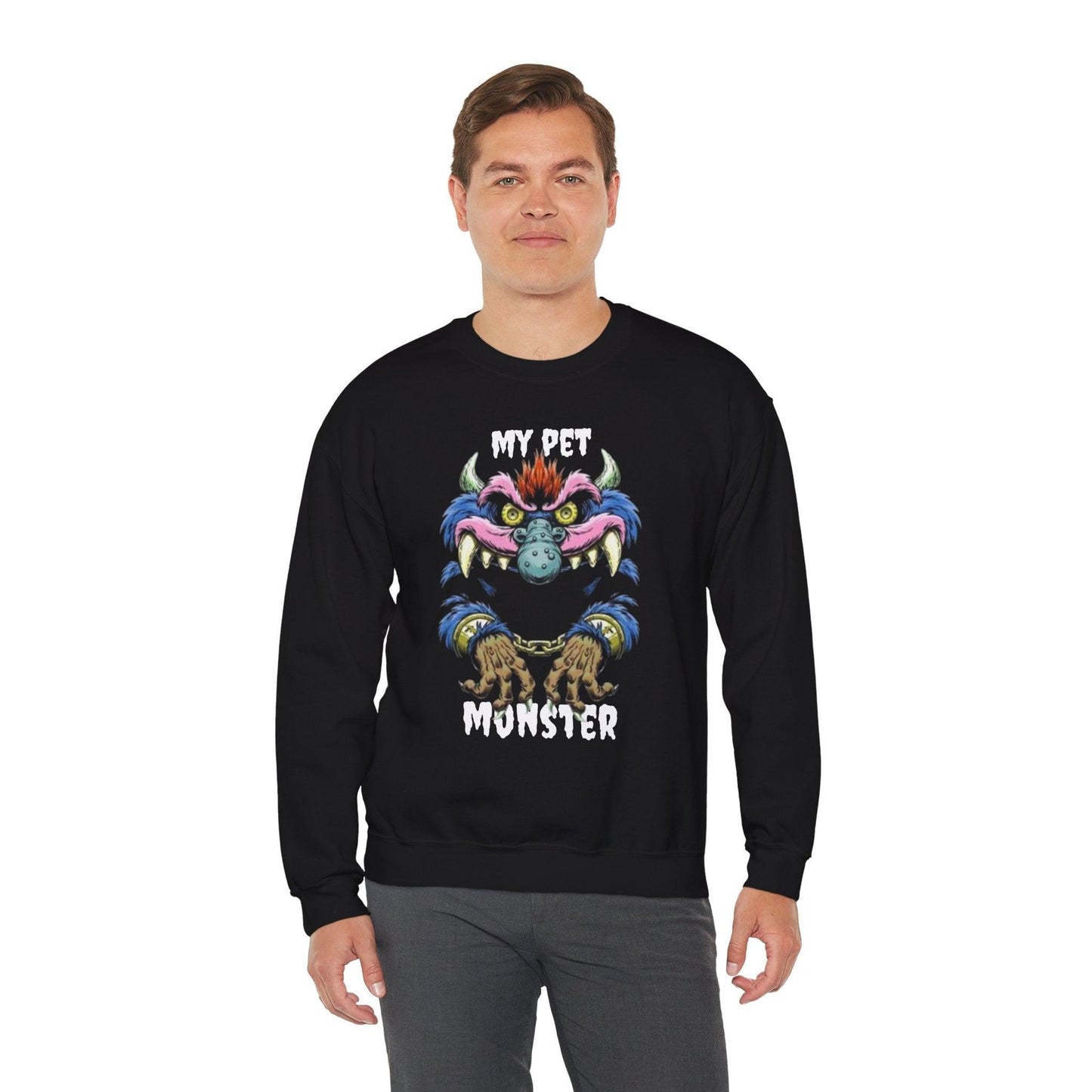 My Pet Monster Sweatshirt, Cute Monster Design, Cozy Crewneck Jumper for Animal Lovers, Funny Graphic Sweater, Gift for Pet Owners