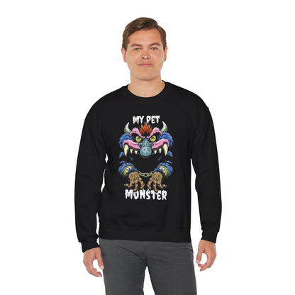 My Pet Monster Sweatshirt, Cute Monster Design, Cozy Crewneck Jumper for Animal Lovers, Funny Graphic Sweater, Gift for Pet Owners