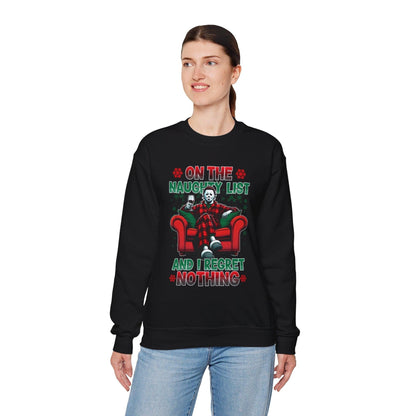 Christmas Michael Myers Sweatshirt - I'm on the naughty list and I regret nothing