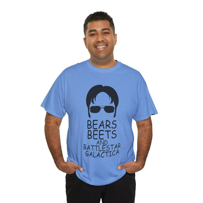 Funny Bears Beets Battlestar Galactica Unisex Tee, The Office Quote Shirt, Dwight Schrute Fan Gift, Office TV Show Tee, Graphic Tee, Novelty