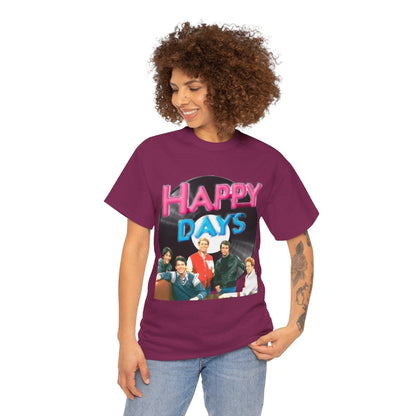 Happy Days T-Shirt, Graphic Tee, Positive Vibes Shirt, Retro Style Top, Vintage Inspired Clothing, Casual Unisex Tee