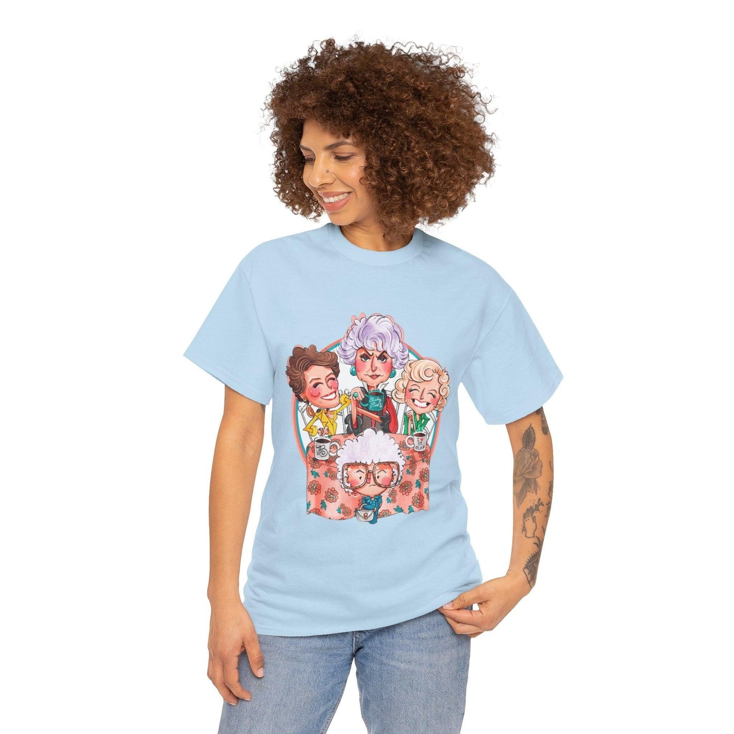 Golden Girls Cartoon Art T-Shirt, Tee, Shirt, Unisex Gift, TV Show Fan Apparel